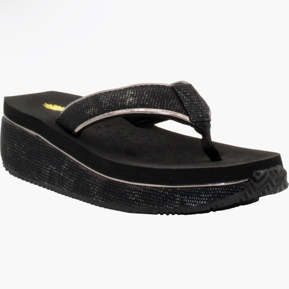 Shoes - NWT Volatile Black Neville Platform Flip Flops, Size 11